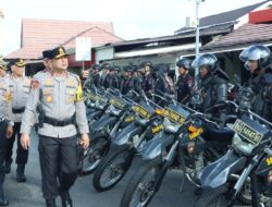 Polda Kalbar Pimpin Apel Gelar Pasukan Pemilu 2024,
