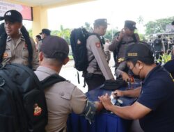 Persiapan Pengamanan TPS, Personel OMB Polres Singkawang Lakukan Pemeriksaan Kesehatan.