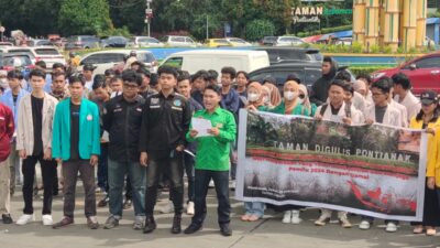 Ratusan Mahasiswa Di Kalimantan Barat Lakukan Aksi Damai Dukung Hasil Pemilu Tahun 2024