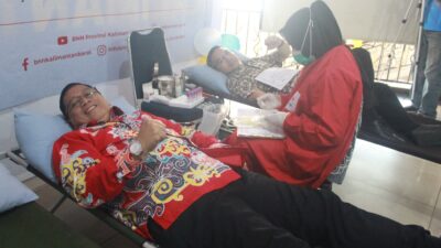 PMI apresiasi BNNP kalimantan barat donor darah mempreingati ulang tahun badan BNN ke 22