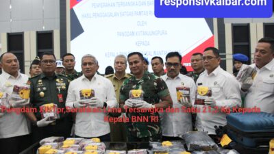 Pangdam XII/Tpr,Serahkan Lima Tersangka dan Sabu 21,2 Kg.Kepada Kepala BNN RI