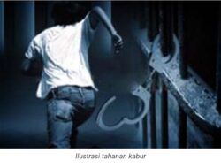 Polsek Laur Kecolongan Izin belimakanan seorang tahan kabur . 