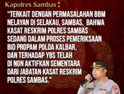 Kasat Reskrim Polres Sambas Dinonaktifkan diduga Langgar Kode Etik Kepolisian dan Penyalah Gunakan Jabatan.